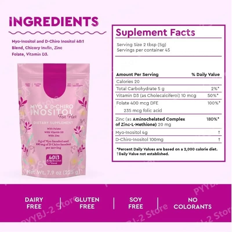 Myo & D‑Chiro Inositol powder with folate, vitamin D3 and zinc — image 4