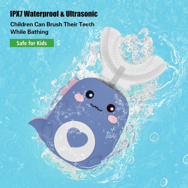 U‑shaped electric toothbrush for children with cartoon design — image 2