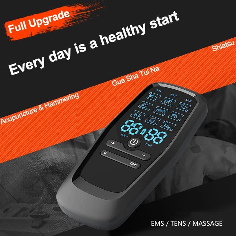 hand holding a portable TENS muscle stimulator — image 3