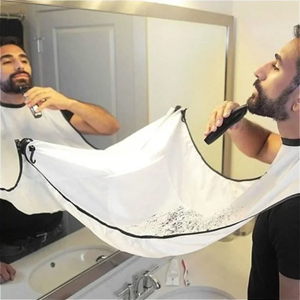 Shaving Apron with Wall‑Mount Mirror