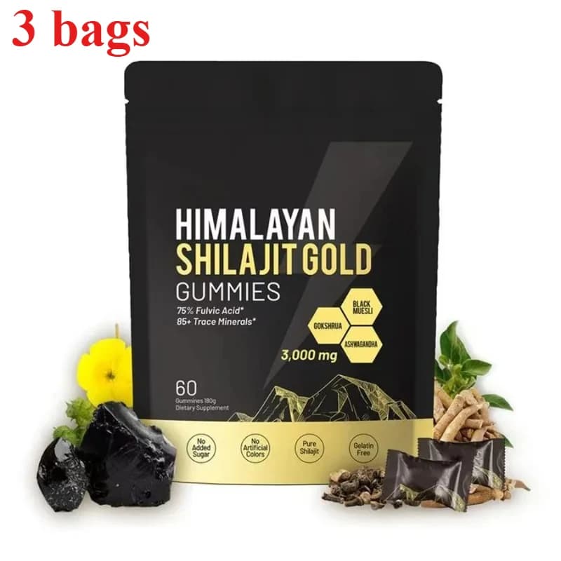 Himalayan shilajit gummies bottle with 60 chewable tablets — image 7