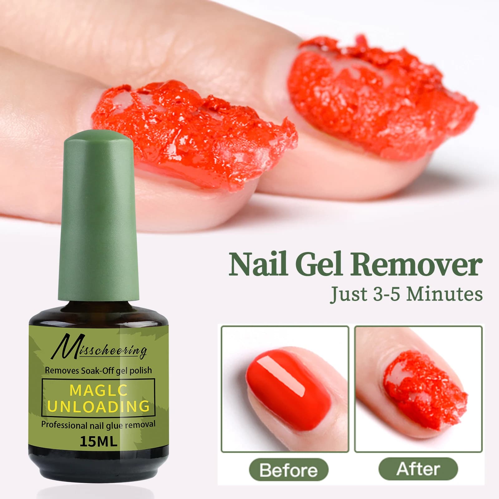 Misscheering 15ml Magic Fast Nail Gel Polish Remover Clean UV — image 8
