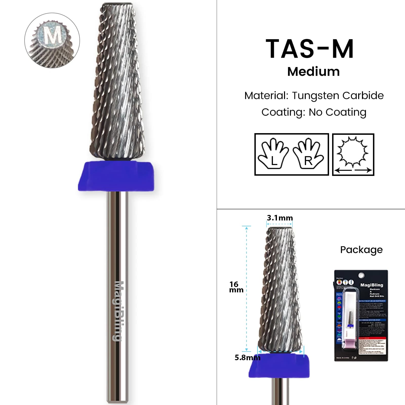 golden carbide nail drill bits for electric nail drill — image 8