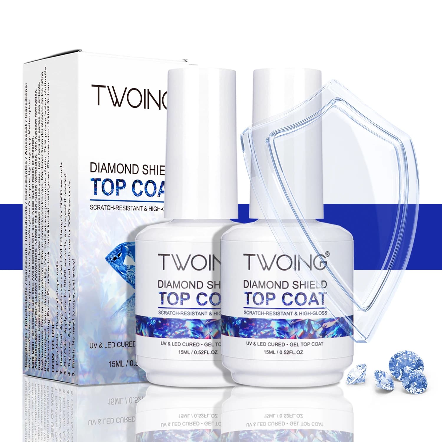 Super Shine Gel Top Coat – Diamond, 15 ml