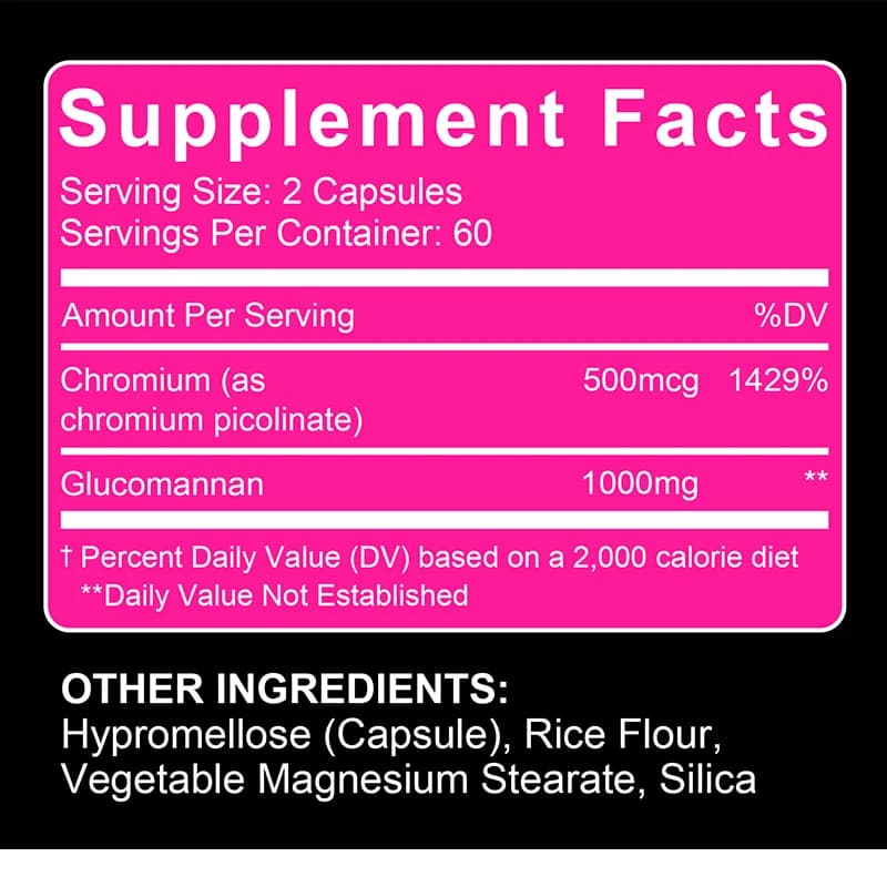 bottles of glucomannan and chromium picolinate supplement — image 6