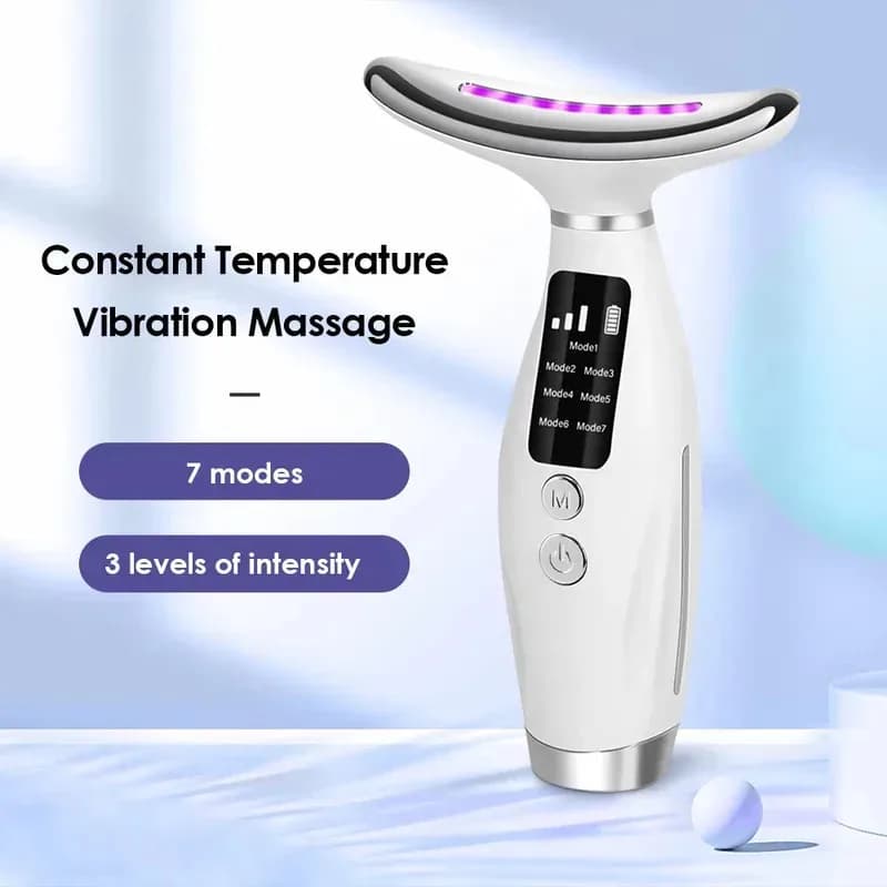 7‑Color LED Light Therapy Massager with 3 Vibration Settings