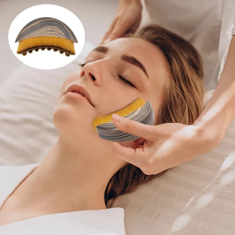 Soft Bristle Contoured Facial Brush for Lymphatic Massage