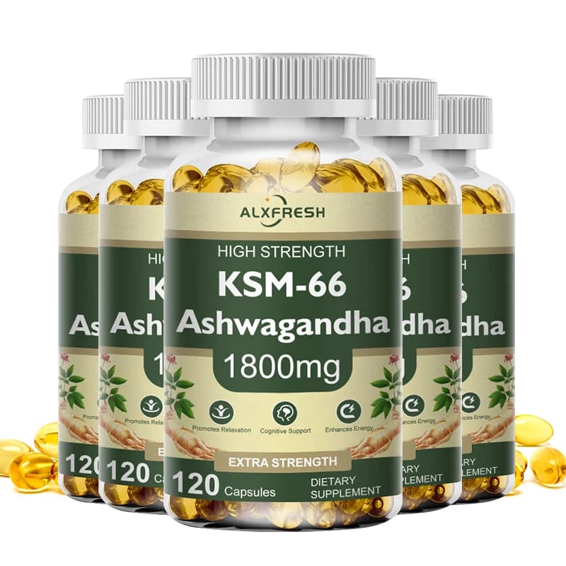 KSM-66 Ashwagandha Capsules 1800 mg (Vegan, Gluten‑Free)