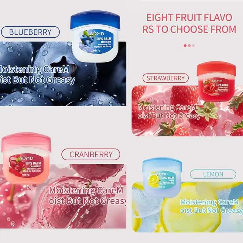 Eight fruit flavored lip balms in a box — image 2