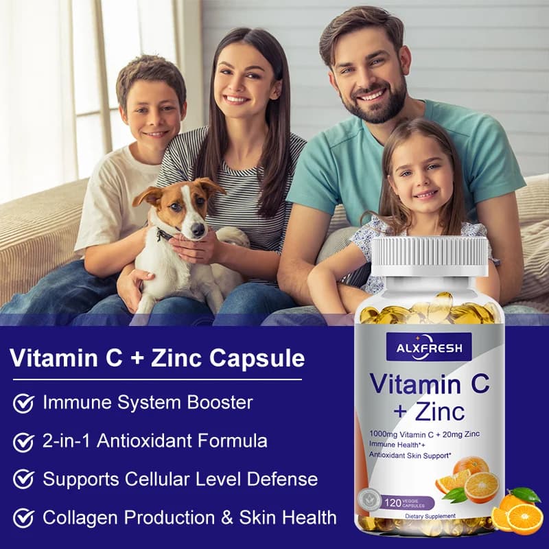 bottle of vitamin c with zinc capsules — image 3