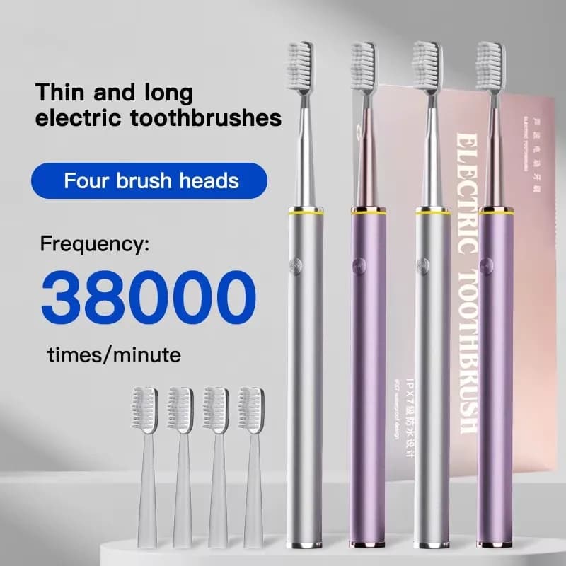 FUNMENTO Women's Slim Electric Toothbrush with Soft DuPont Bristles