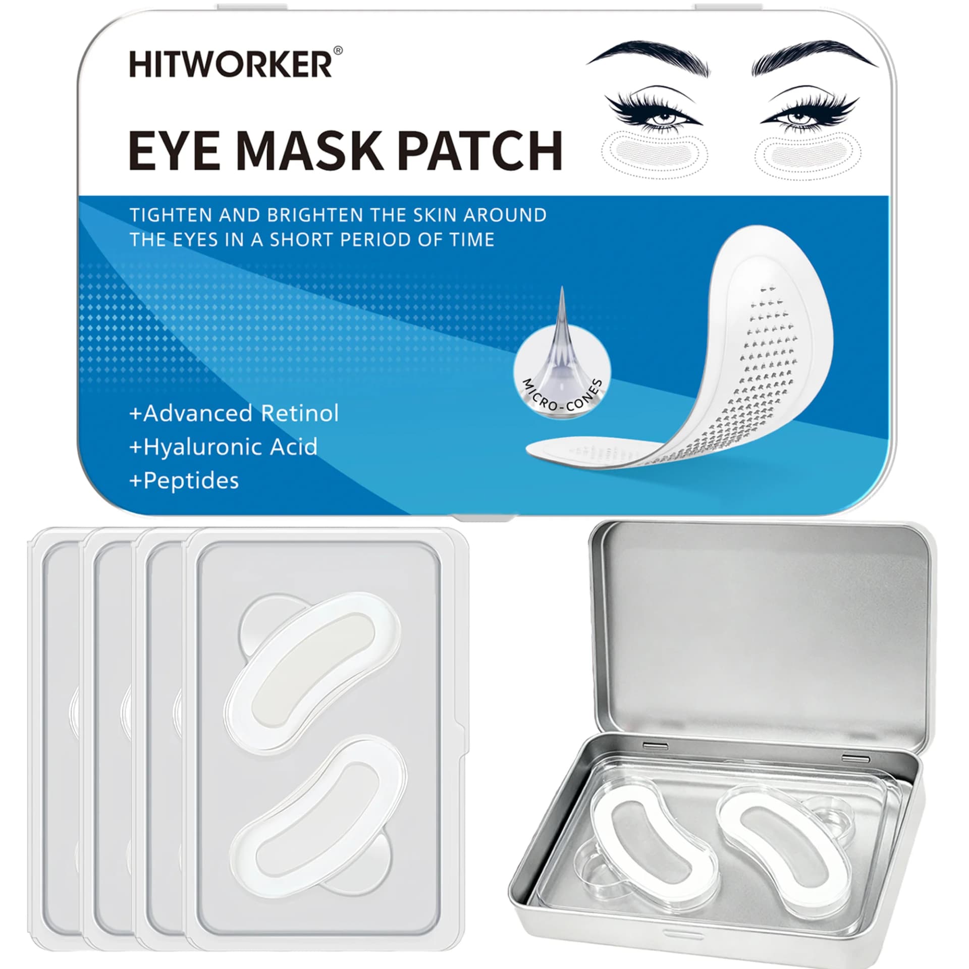 microneedle hyaluronic acid patches for eyes and face — image 1