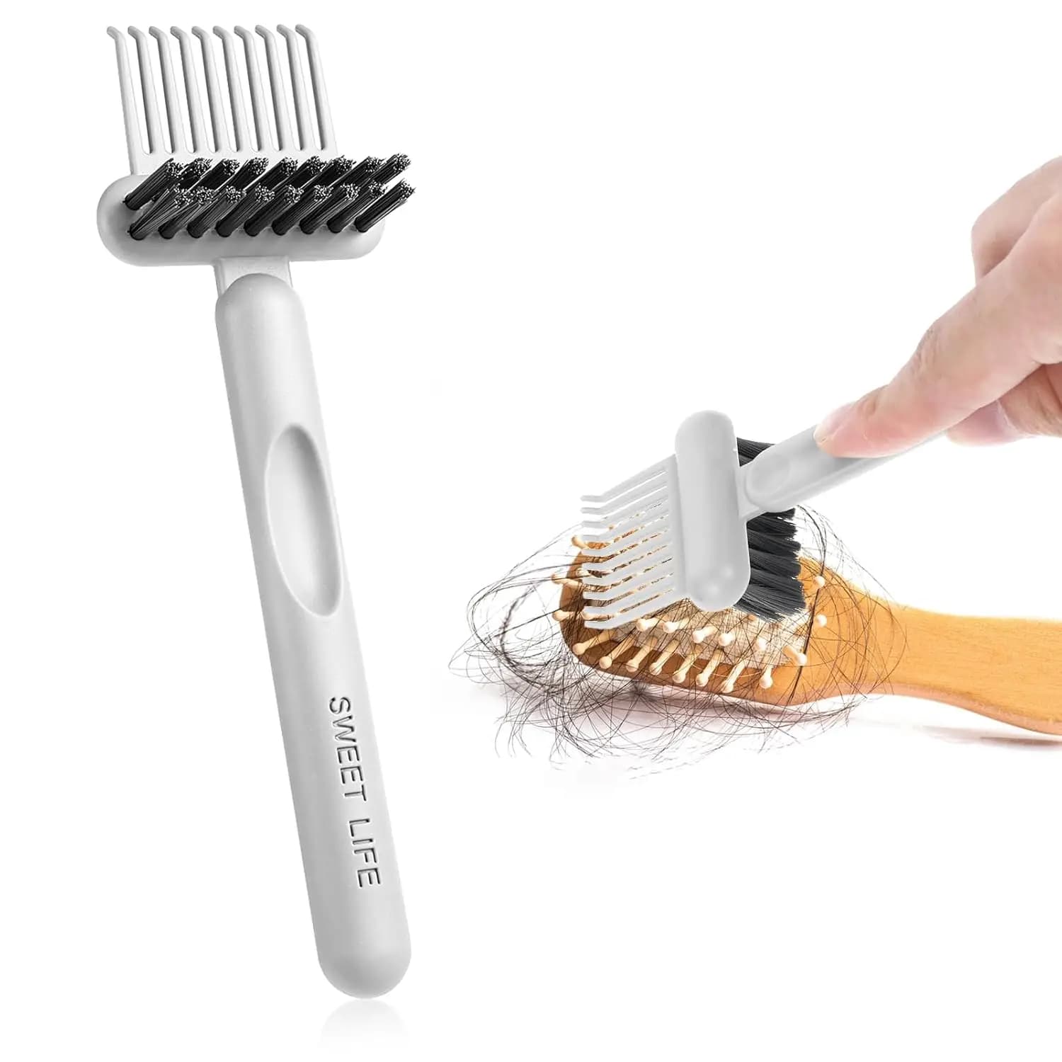 2-in-1 hair brush and comb cleaning brush — image 8