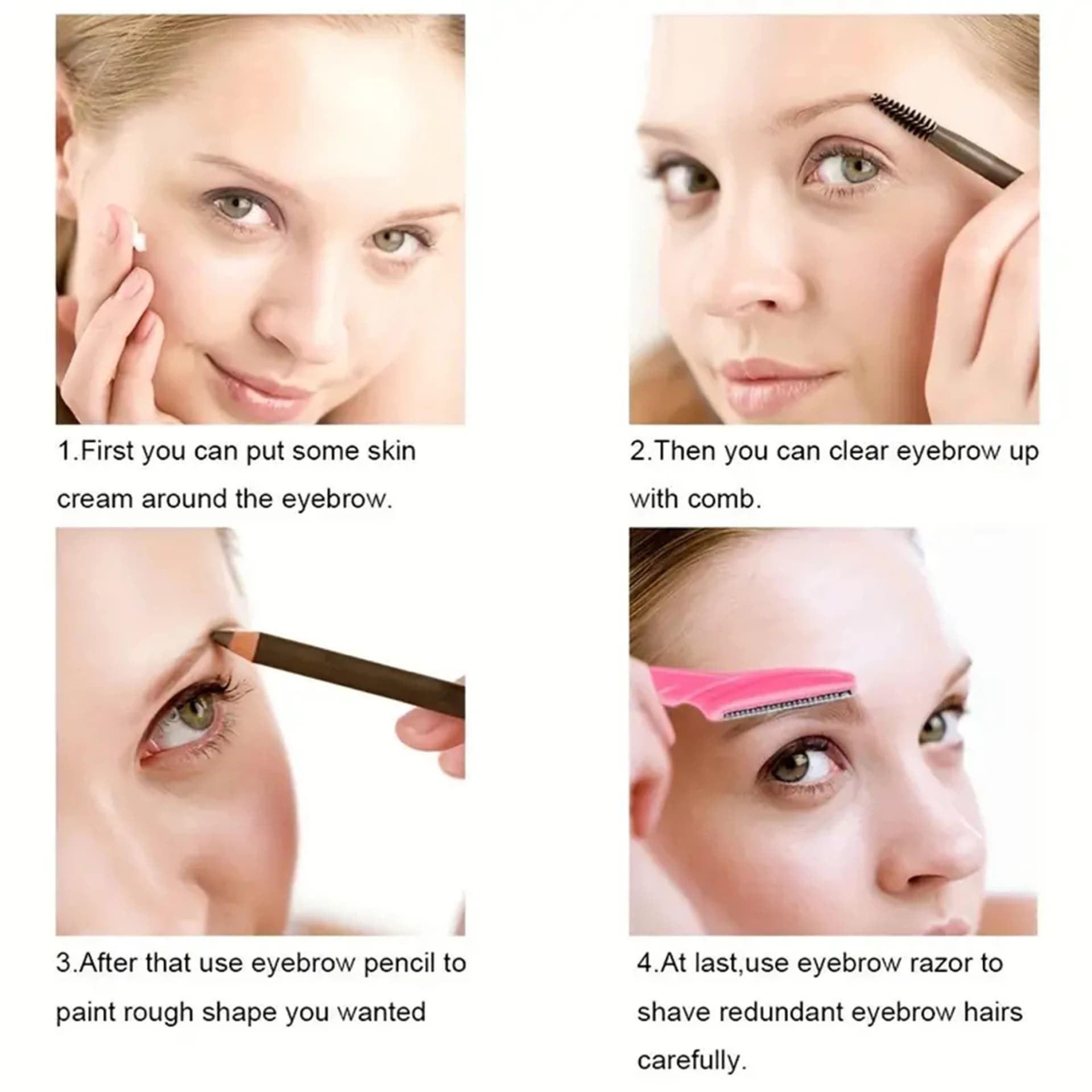 Brow and face razor set with protective cover — image 2