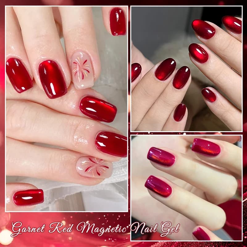 garnet red magnetic gel nail polish bottle — image 4