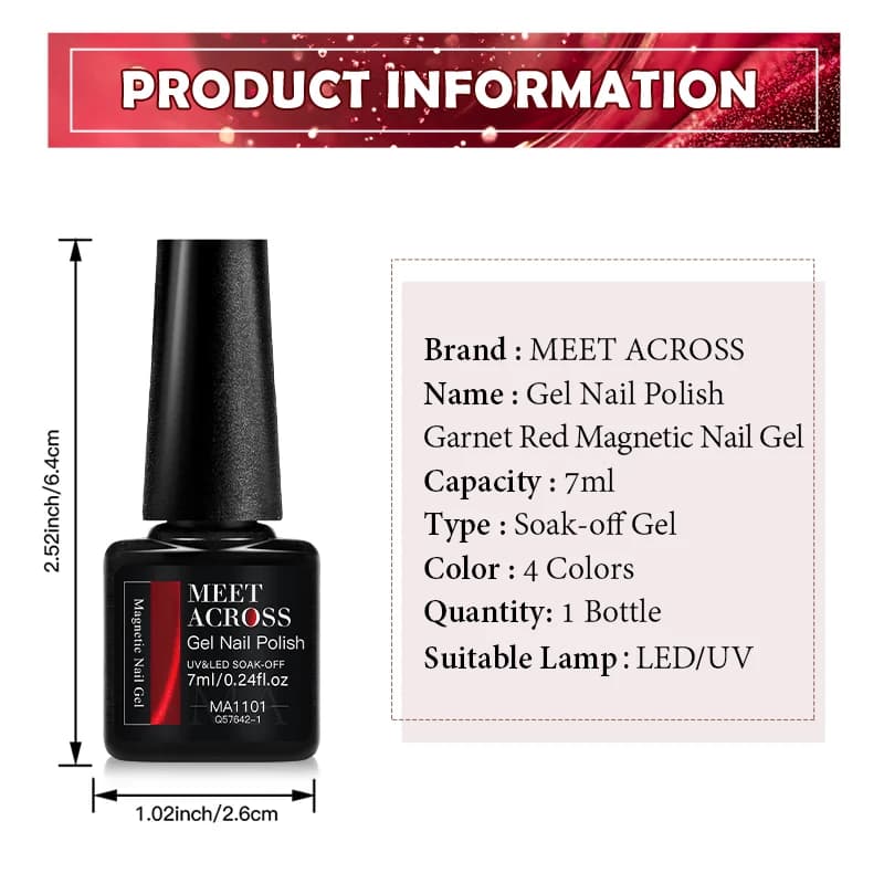garnet red magnetic gel nail polish bottle — image 6