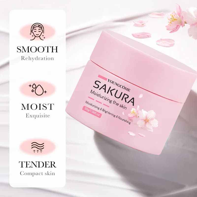 Cherry blossom facial moisturizer cream tube — image 3