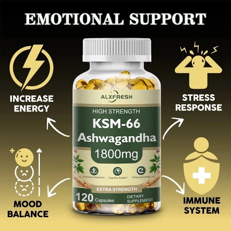 KSM-66 ashwagandha capsules in a bottle — image 4