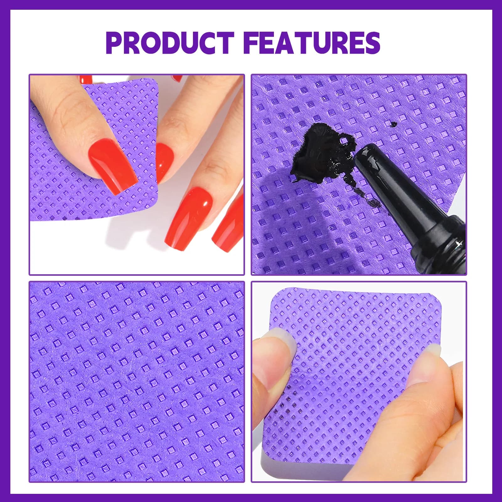 lint-free nail polish remover cotton wipes — image 4