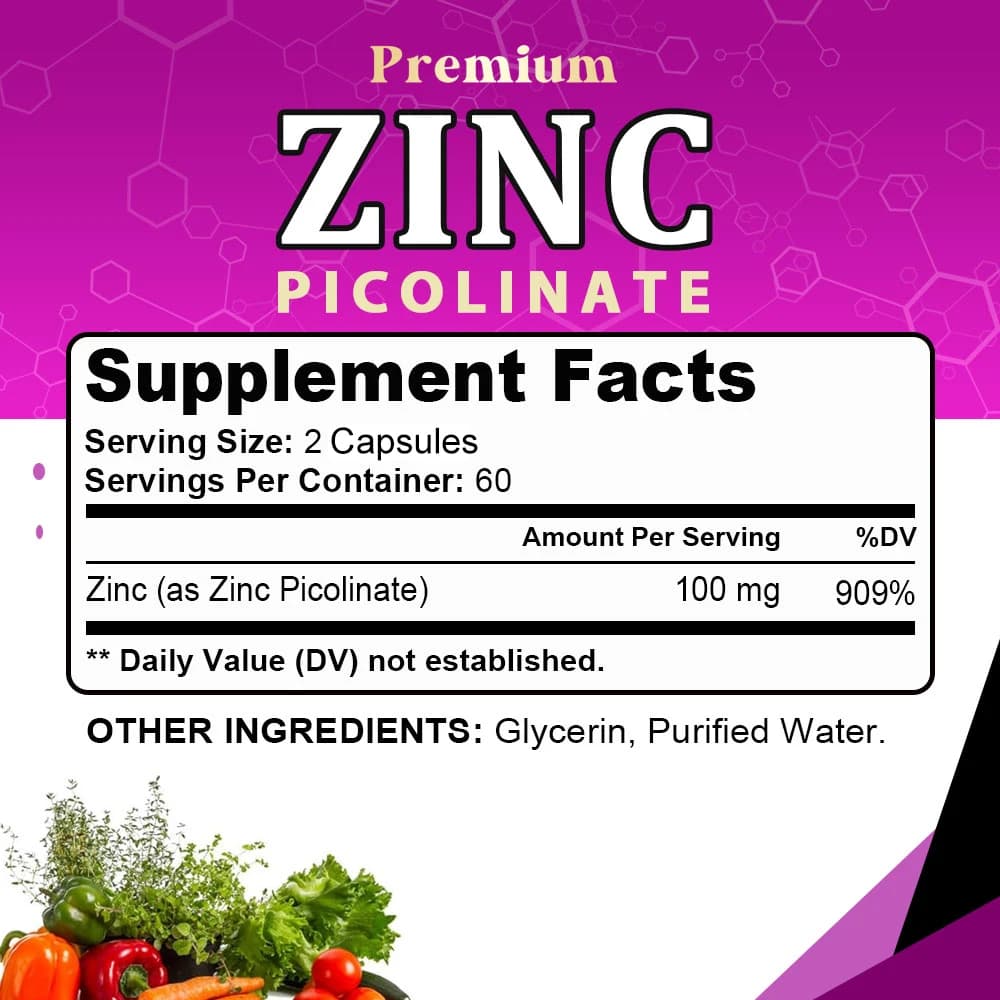bottle of zinc picolinate 100 mg supplement — image 6