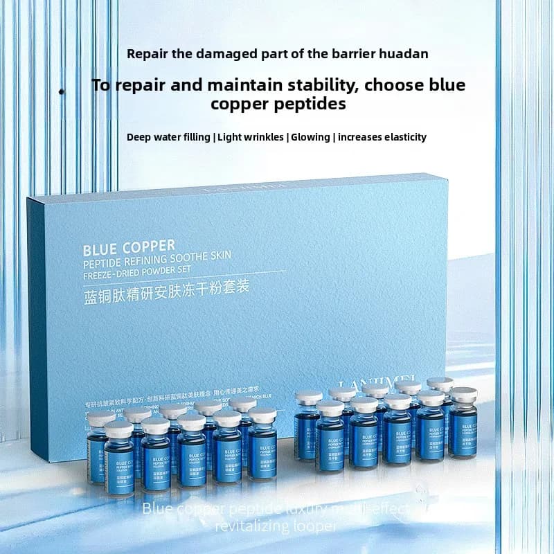 Blue Copper Peptide Powder – Anti‑Wrinkle & Pore‑Refining Set (20 pcs)