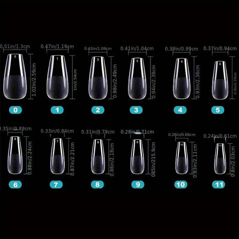 assorted press-on nail tips in stiletto, almond, square and coffin shapes — image 3