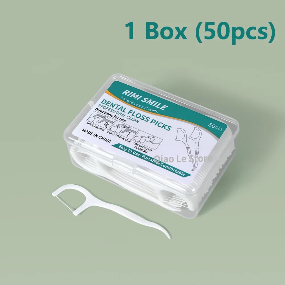 Disposable plastic dental floss toothpick — image 7