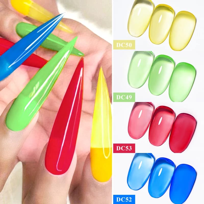 Sea blue jelly glass gel nail polish set, six 7 ml bottles — image 4