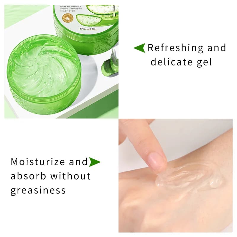 Aloe vera hydrating gel with vitamin C and collagen in a 300 g jar — image 3