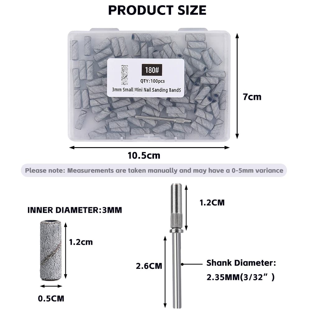 3mm nail sanding bands with 80‑240 grit for mini drill — image 4