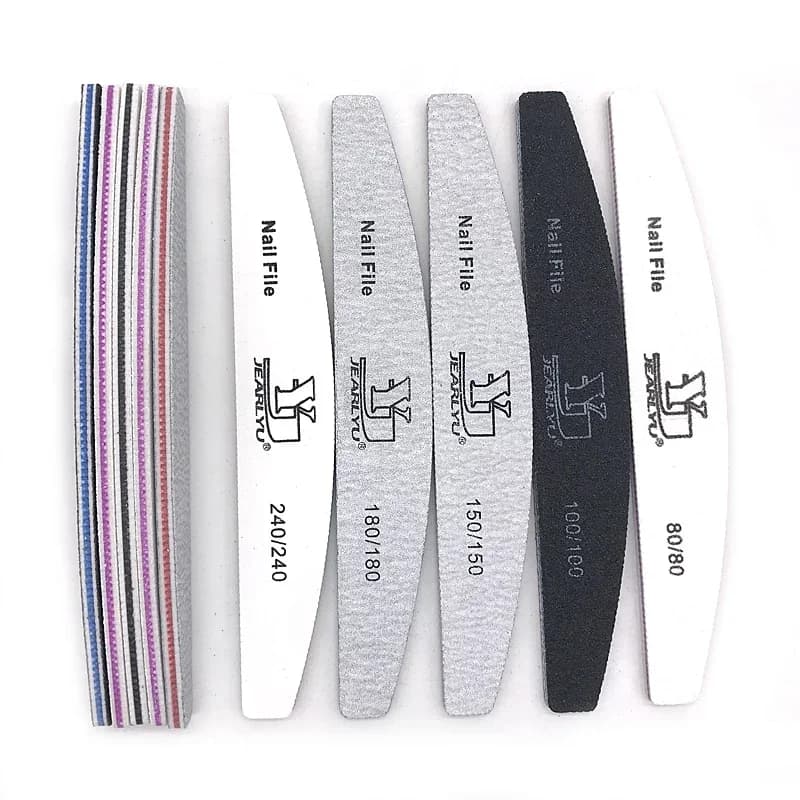 set of five colored nail files with different grits — image 1