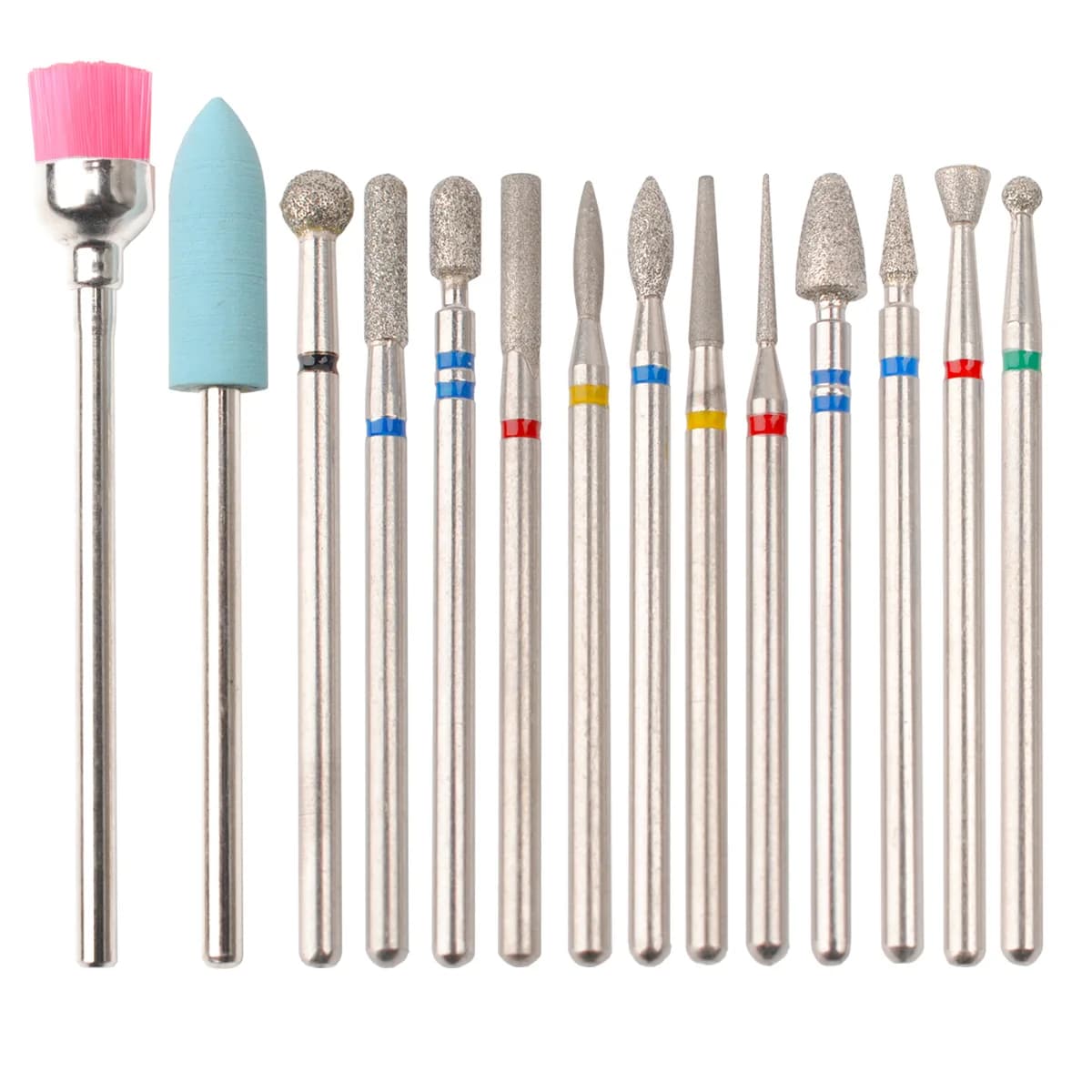 set of 14 nail drill bits for gel removal and polishing — image 5