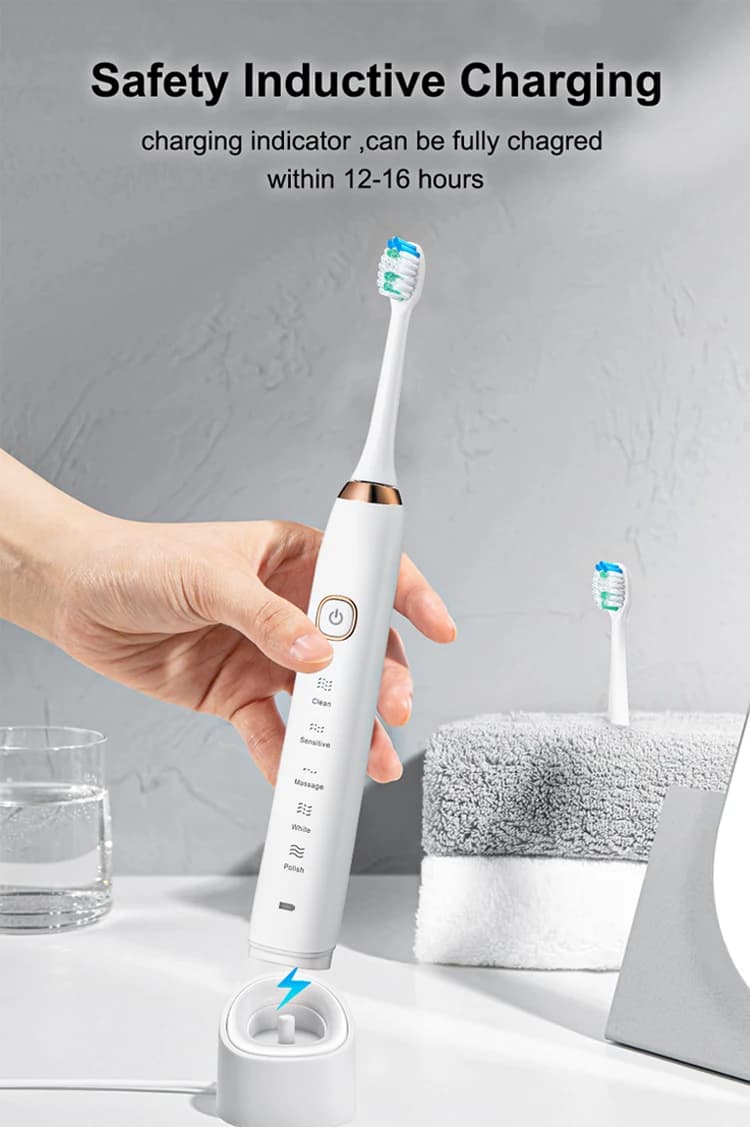 FUNMENTO ultrasonic electric toothbrush with brush heads — image 6