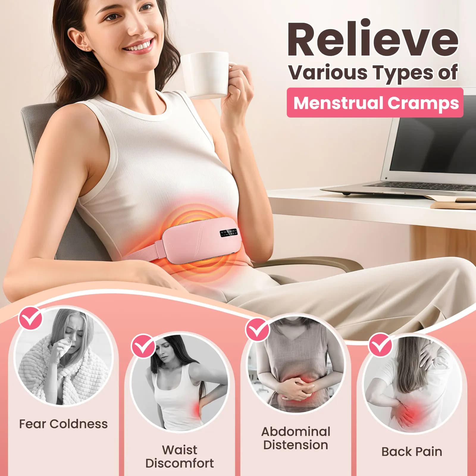 electric heating pad belt for menstrual cramps — image 2