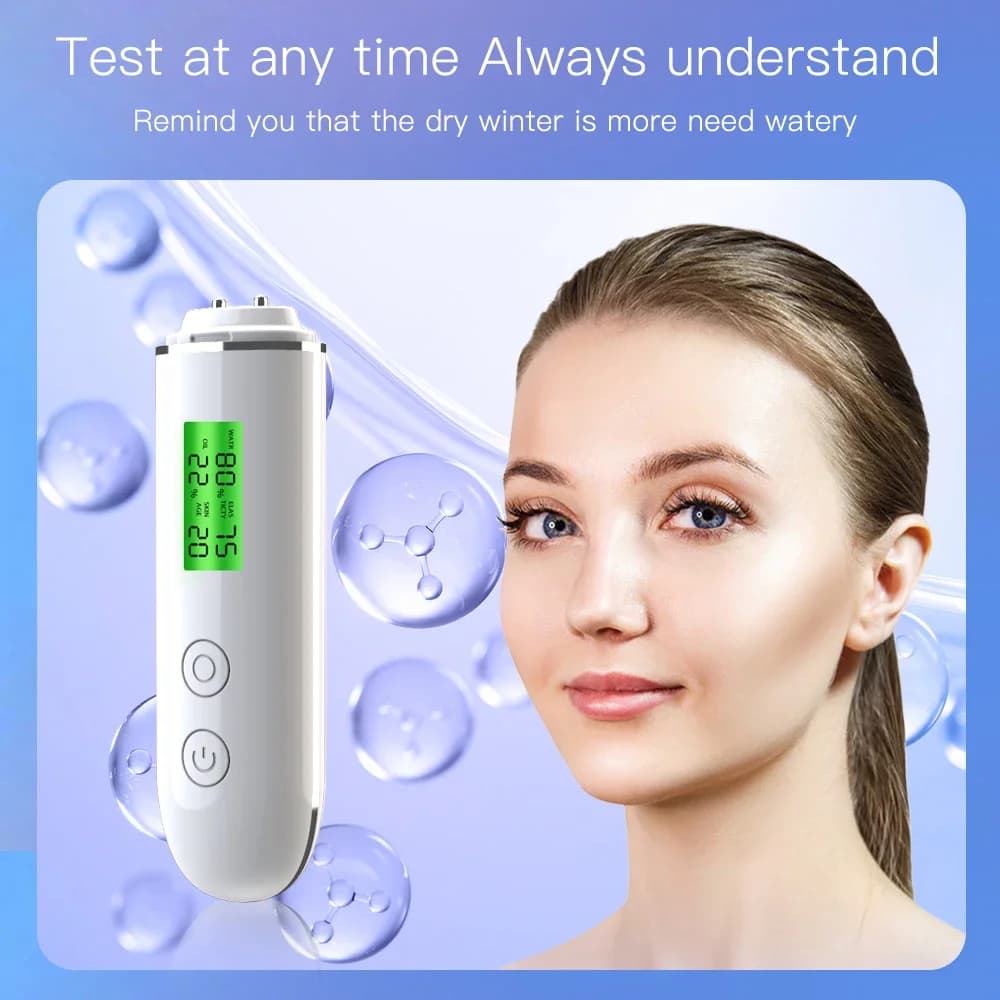 handheld rechargeable skin analyzer with LCD screen — image 3