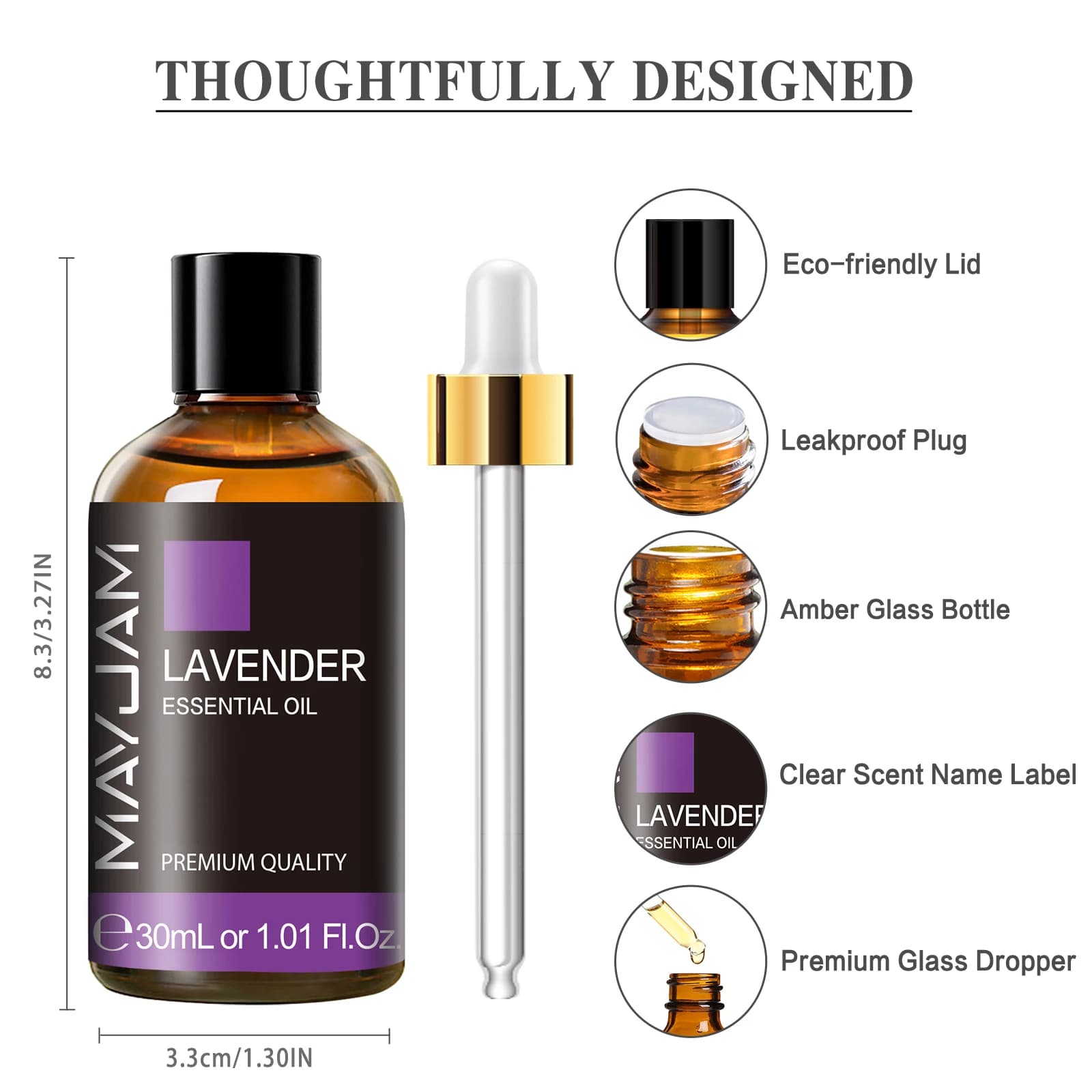 lavender and vanilla aromatherapy essential oil bottle — image 5