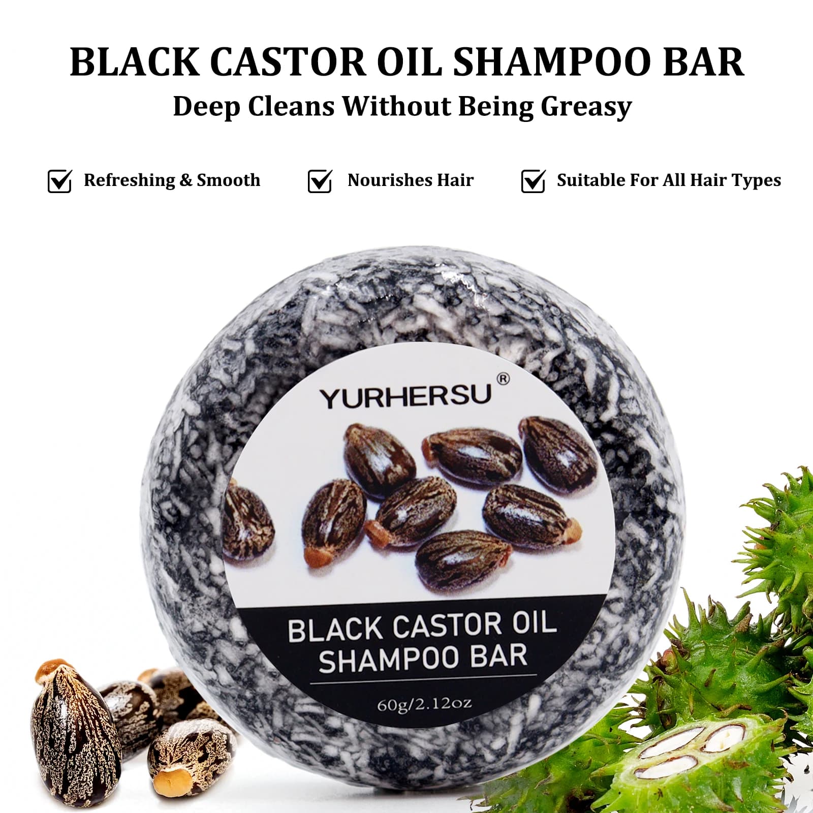black castor 2-in-1 shampoo bar — image 2