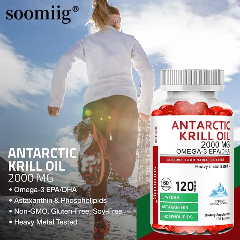 Antarctic Krill Oil with Omega-3 EPA/DHA & Astaxanthin – 120 Capsules