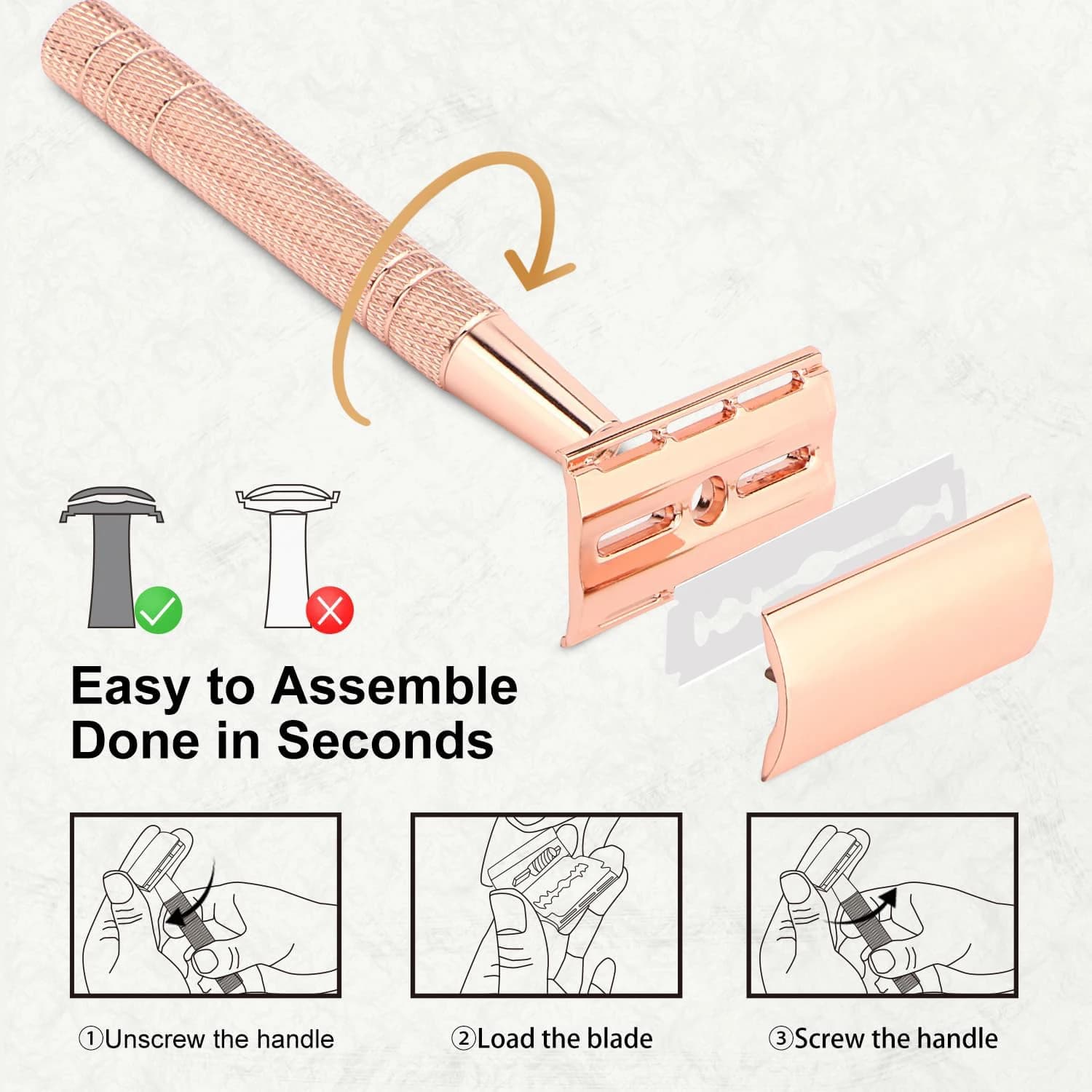 double edge safety razor with ten blades — image 3