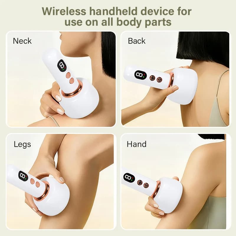 handheld USB rechargeable abdominal massager with hot compress — image 5