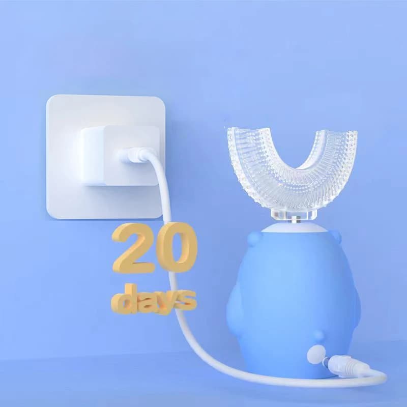 blue kids electric toothbrush with 360° U‑shape silicone head — image 6