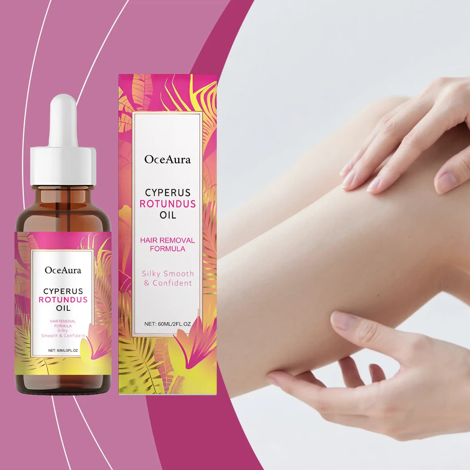 Cyperus Rotundus oil bottle for hair removal — image 1