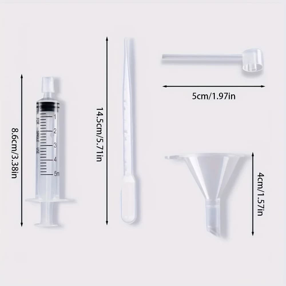 Perfume supplement set with funnel, pipette, dropper and syringe — image 5