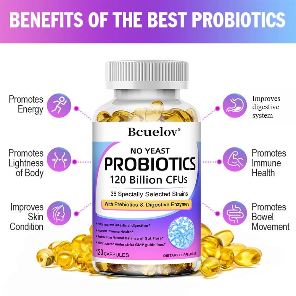 bottle of probiotic capsules with prebiotics and enzymes — image 3