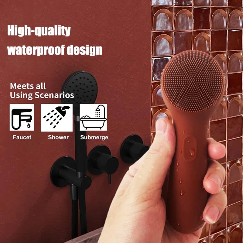 silicone facial cleansing brush with blackhead remover head — image 3