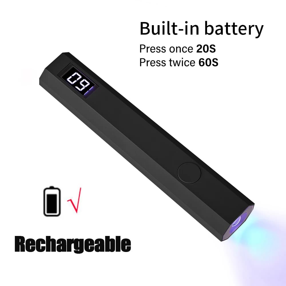 handheld rechargeable UV nail lamp for gel nails — image 6