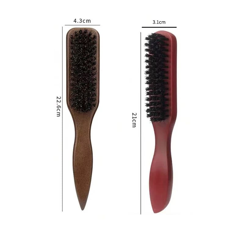brown wooden bristle comb with pointed tail — image 4