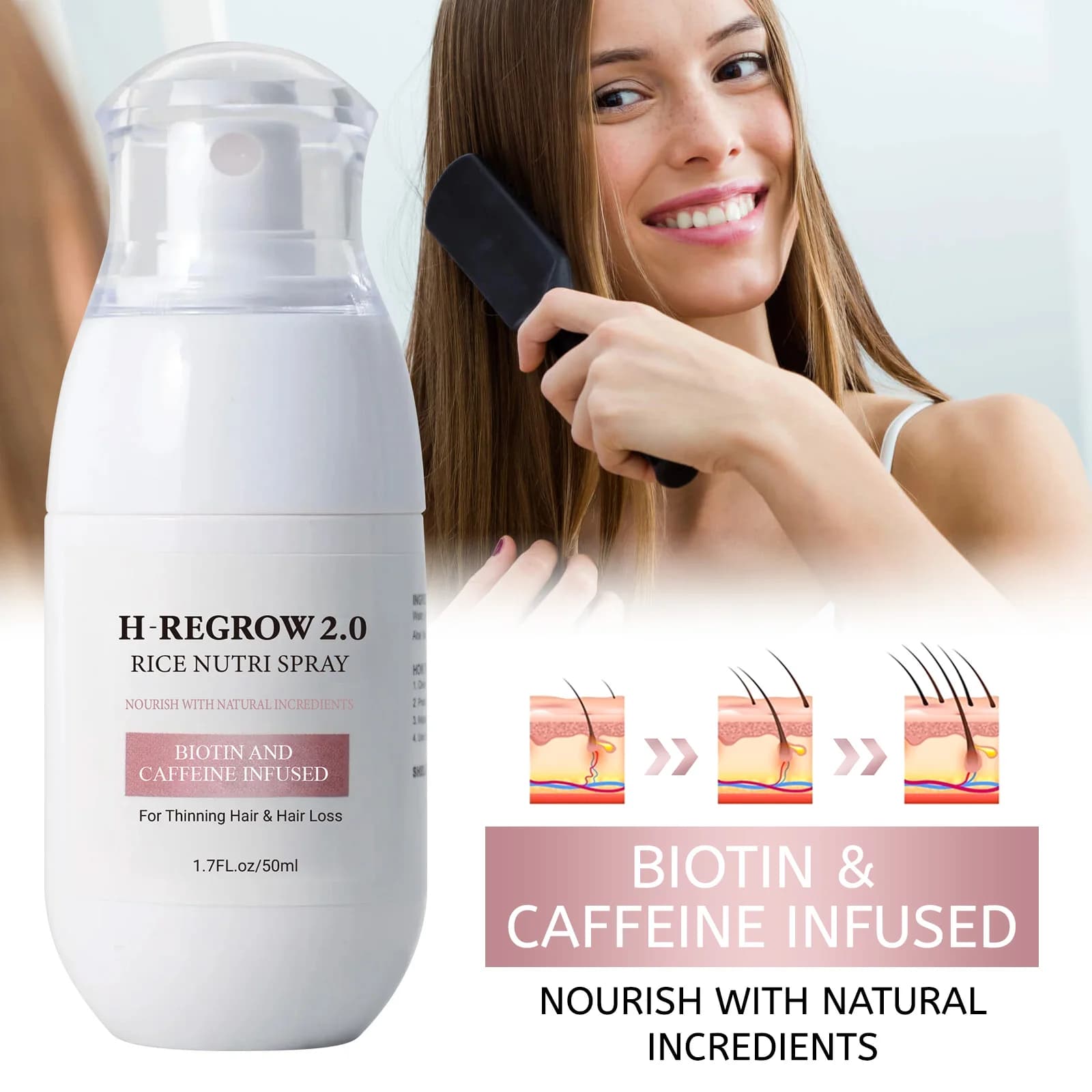 Fermented rice water hair growth serum bottle — image 4