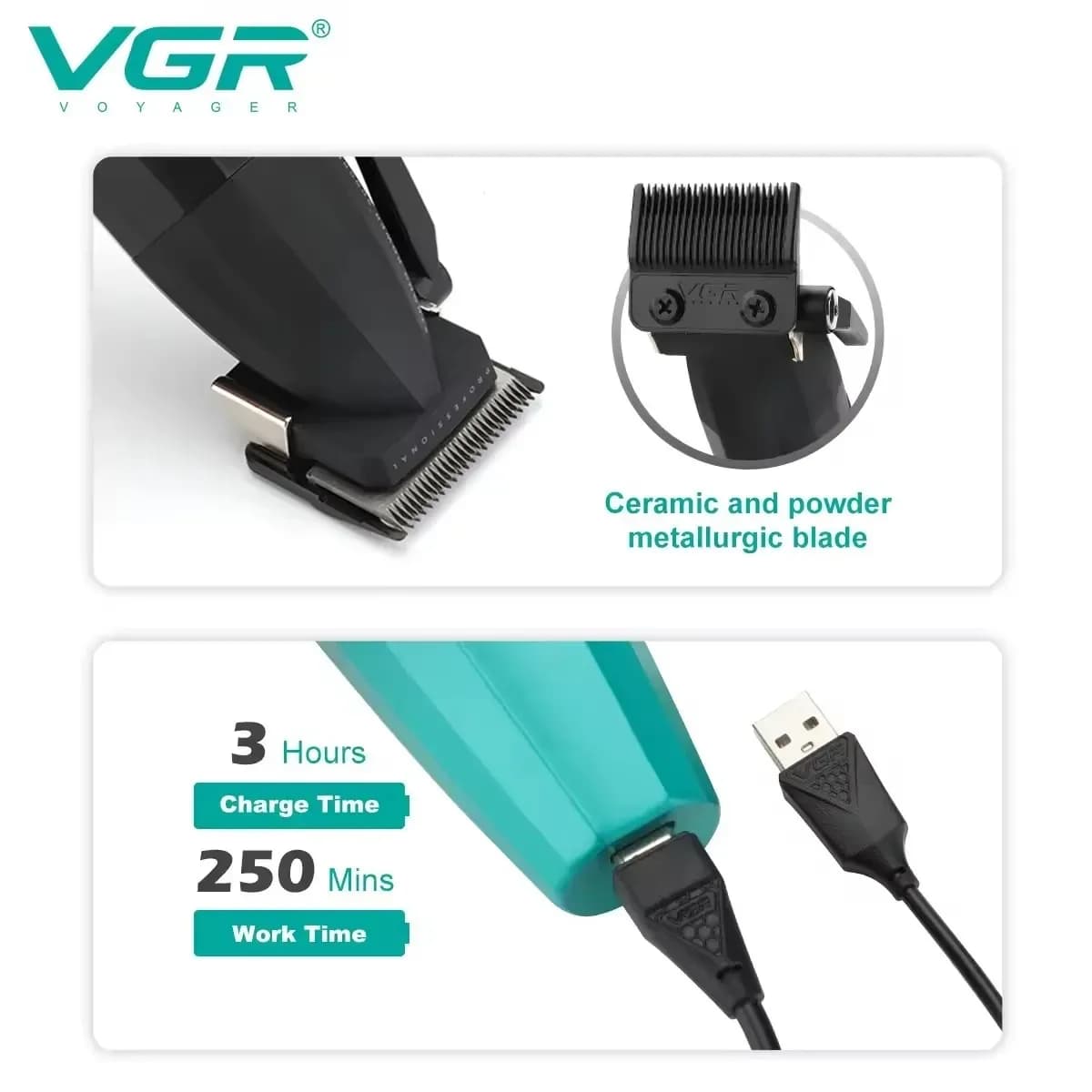 VGR cordless hair trimmer for men — image 3
