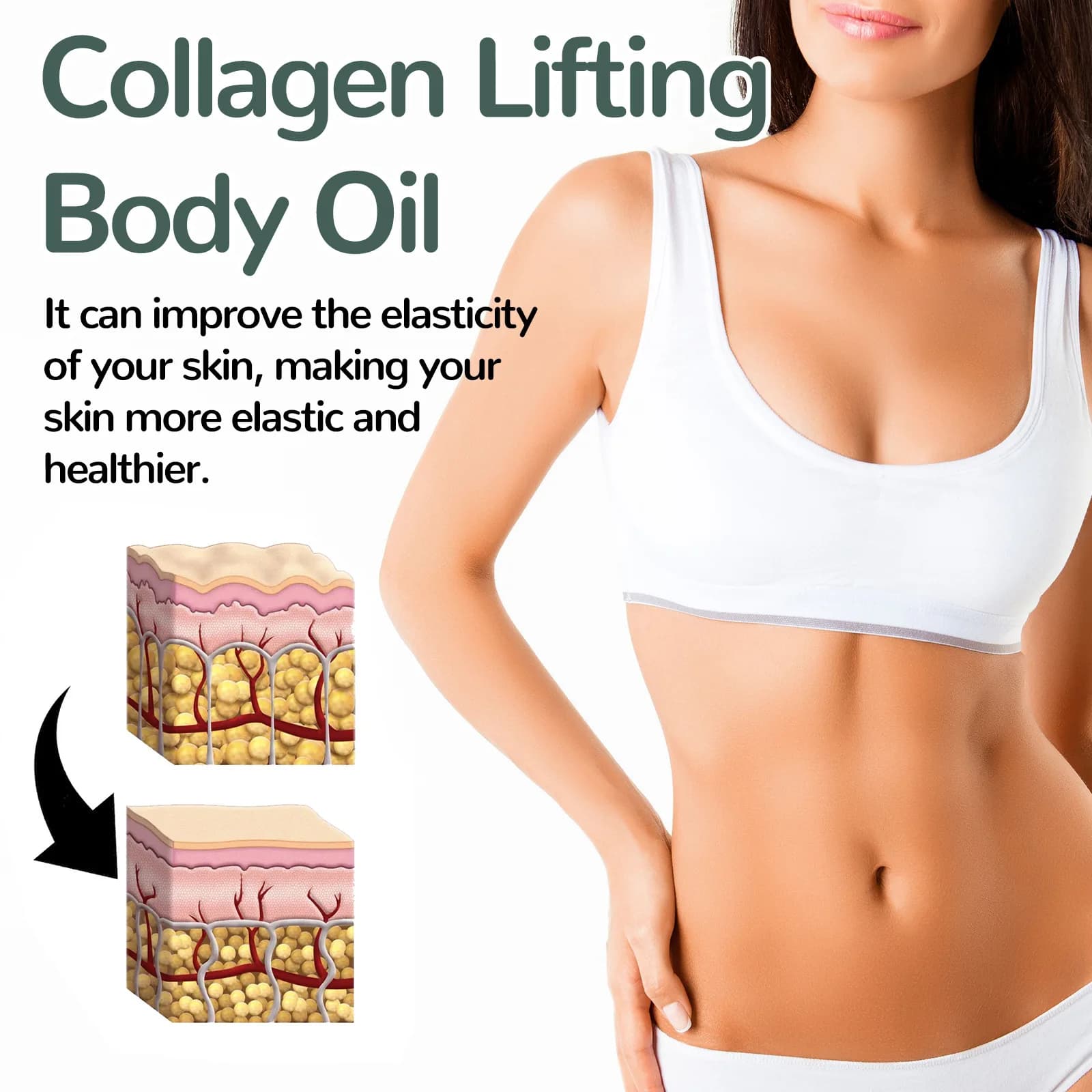 collagen body oil bottle with rosemary — image 3